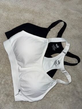 Puma White and Black Racerback Sports Bras - 2 Pack S-M size Like New